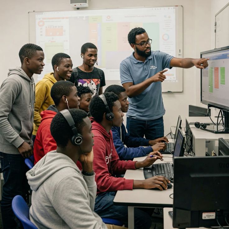 Élèves africains apprenant de différentes manières en salle de classe